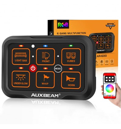 Alimentation & Éclairage - Auxbeam | AR-600 RGB Switch Panel with APP - outpost-shop.com