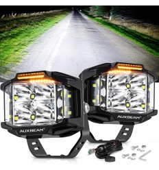 Alimentation & Éclairage - Auxbeam | V-MAX Series - 4 Inch Combo Beam Side Shooter LED Lights with Amber DRL - outpost-shop.com