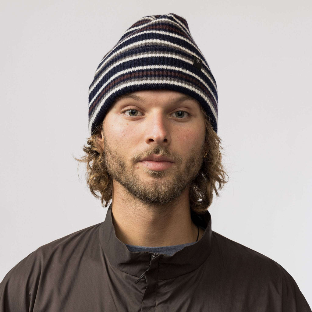 Bonnet rayé Snow Peak Multi Stripe Knit Cap en mérinos