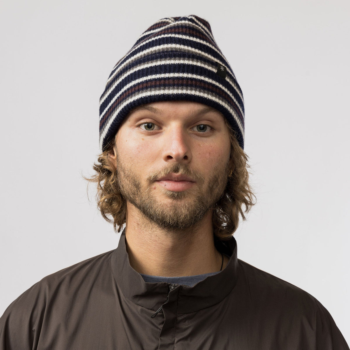 Bonnet rayé Snow Peak Multi Stripe Knit Cap en mérinos