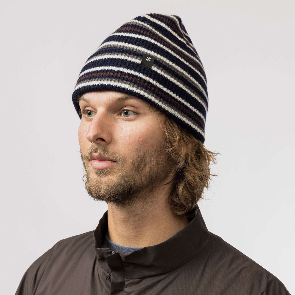 Bonnet rayé Snow Peak Multi Stripe Knit Cap en mérinos