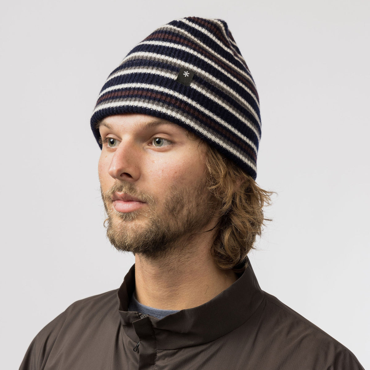 Bonnet rayé Snow Peak Multi Stripe Knit Cap en mérinos