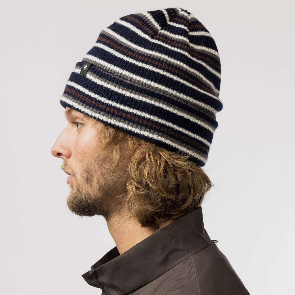 Bonnet rayé Snow Peak Multi Stripe Knit Cap en mérinos