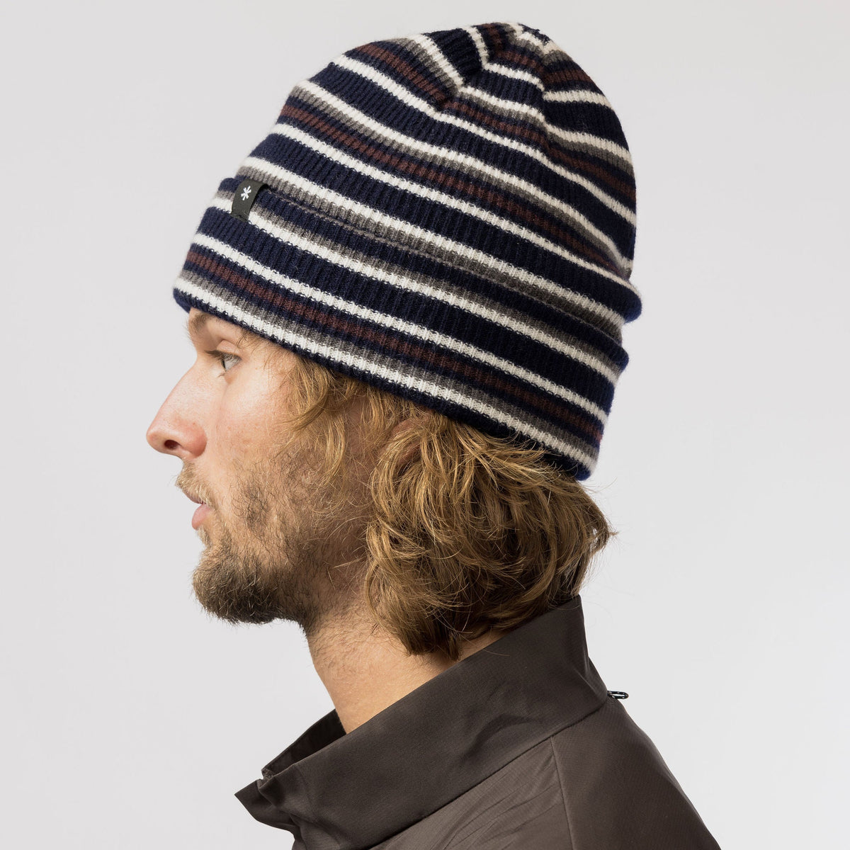 Bonnet rayé Snow Peak Multi Stripe Knit Cap en mérinos