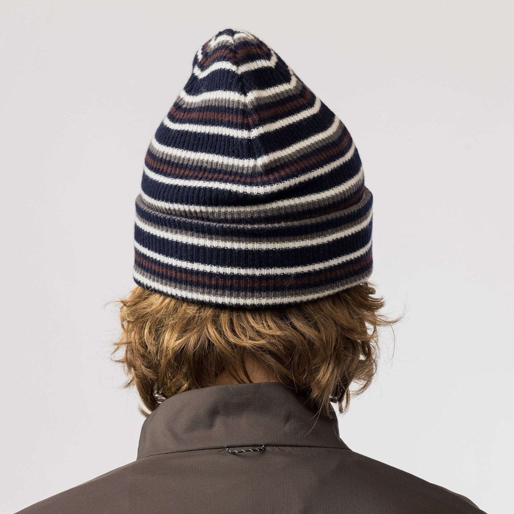 Bonnet rayé Snow Peak Multi Stripe Knit Cap en mérinos