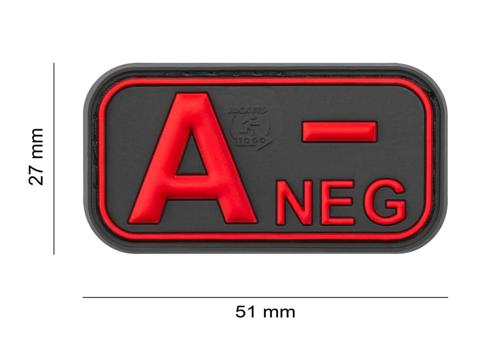 JTG Bloodtype Rubber Patch A Neg JTG