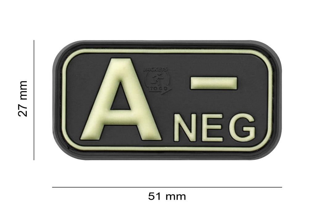 JTG Bloodtype Rubber Patch A Neg JTG