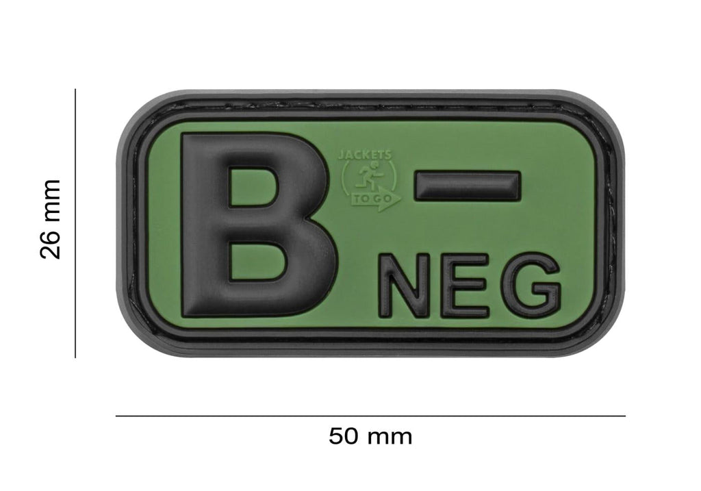JTG Bloodtype Rubber Patch B Neg JTG