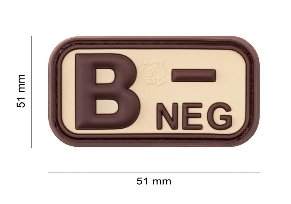 JTG Bloodtype Rubber Patch B Neg JTG
