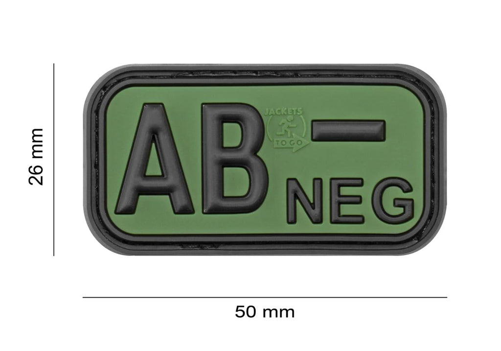 JTG Bloodtype Rubber Patch AB Neg JTG