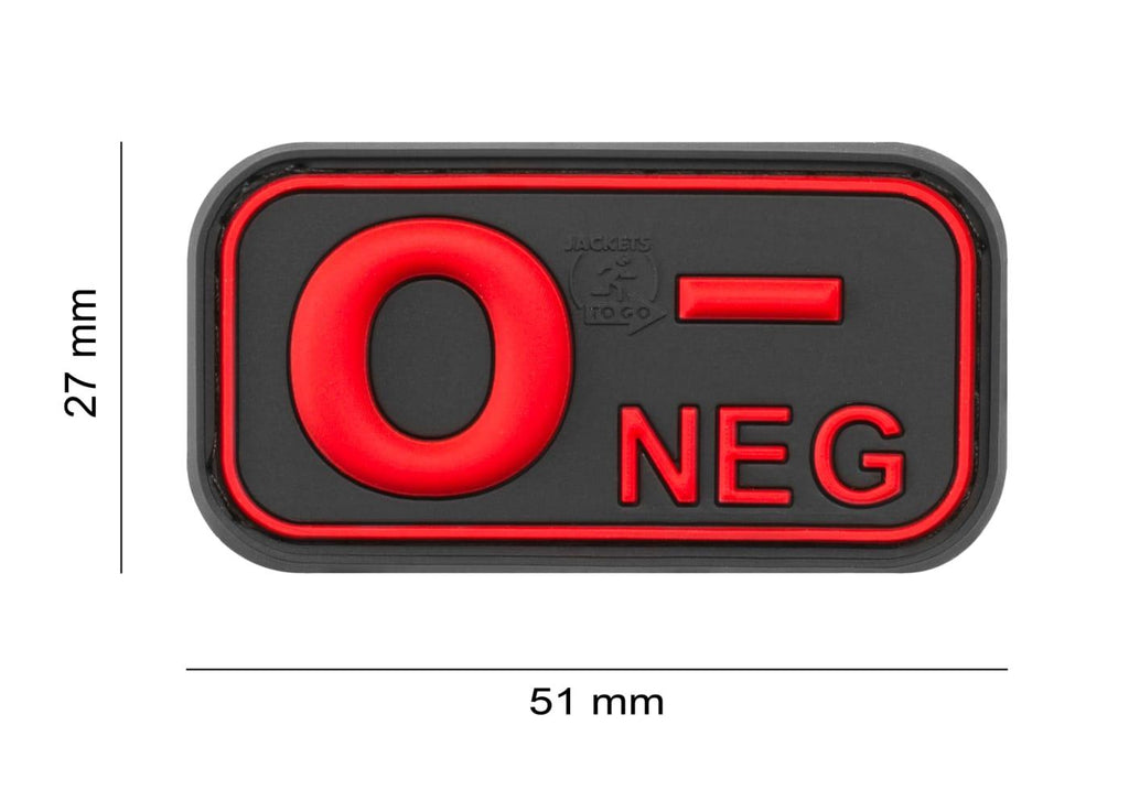 JTG Bloodtype Rubber Patch 0 Neg JTG