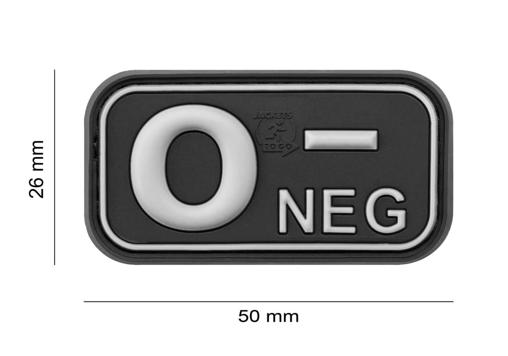 JTG Bloodtype Rubber Patch 0 Neg JTG
