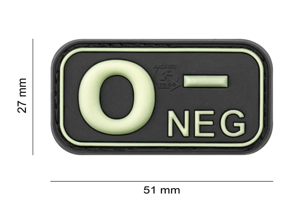 JTG Bloodtype Rubber Patch 0 Neg JTG