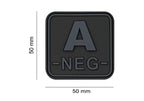 JTG Bloodtype Square Rubber Patch A Neg JTG