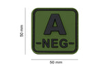 JTG Bloodtype Square Rubber Patch A Neg JTG