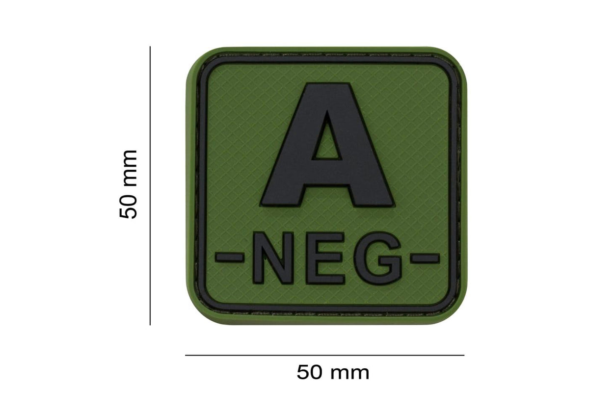 JTG Bloodtype Square Rubber Patch A Neg JTG