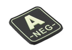 JTG Bloodtype Square Rubber Patch A Neg JTG