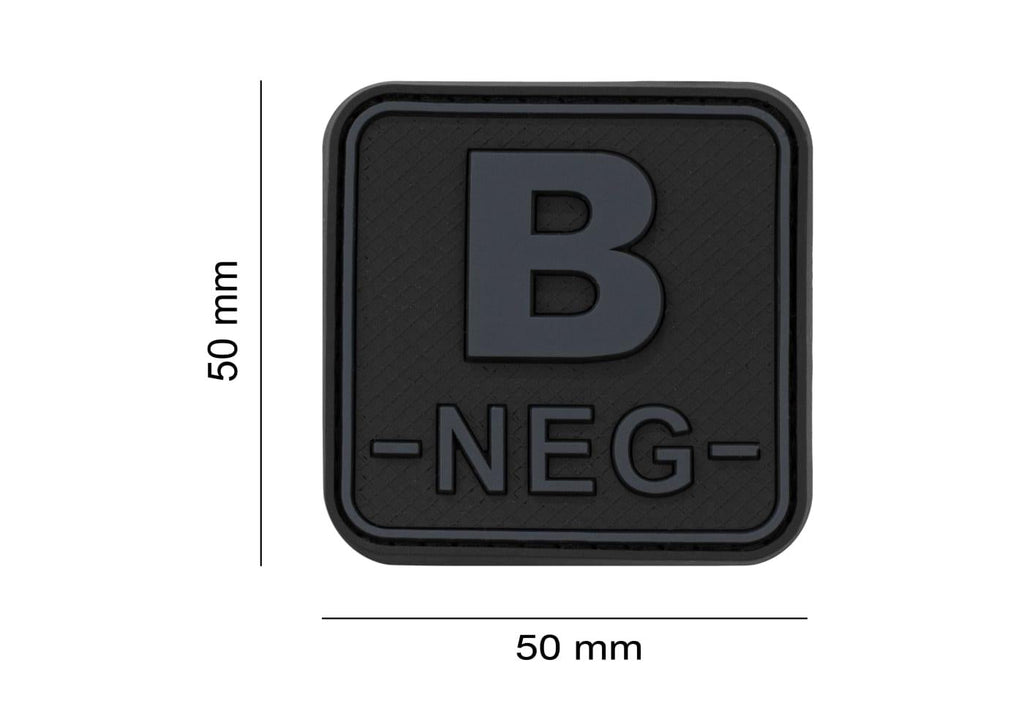 JTG Bloodtype Square Rubber Patch B Neg JTG