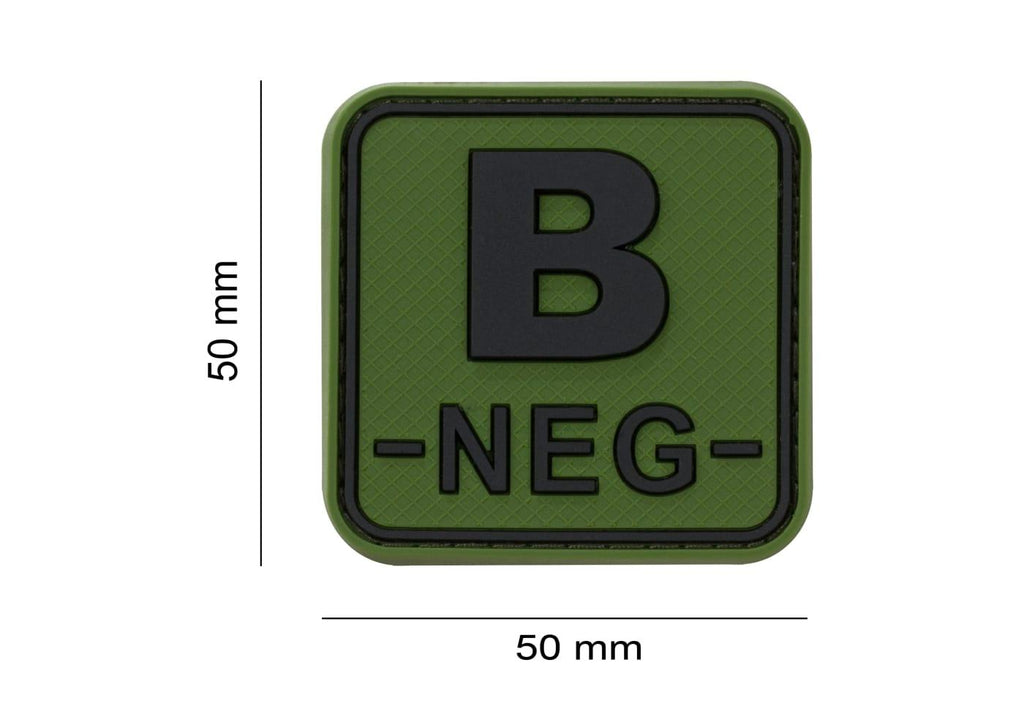 JTG Bloodtype Square Rubber Patch B Neg JTG