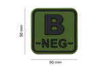 JTG Bloodtype Square Rubber Patch B Neg JTG