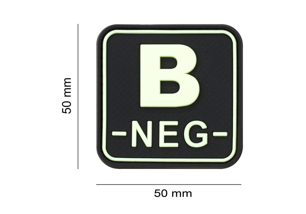 JTG Bloodtype Square Rubber Patch B Neg JTG
