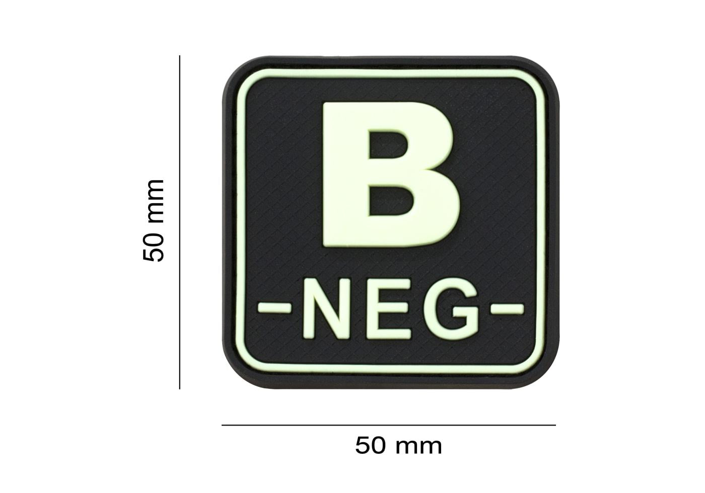 JTG Bloodtype Square Rubber Patch B Neg JTG