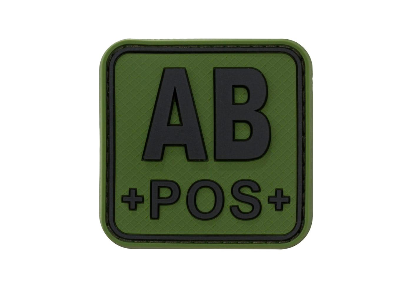 JTG Bloodtype Square Rubber Patch AB Pos JTG