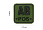 JTG Bloodtype Square Rubber Patch AB Pos JTG