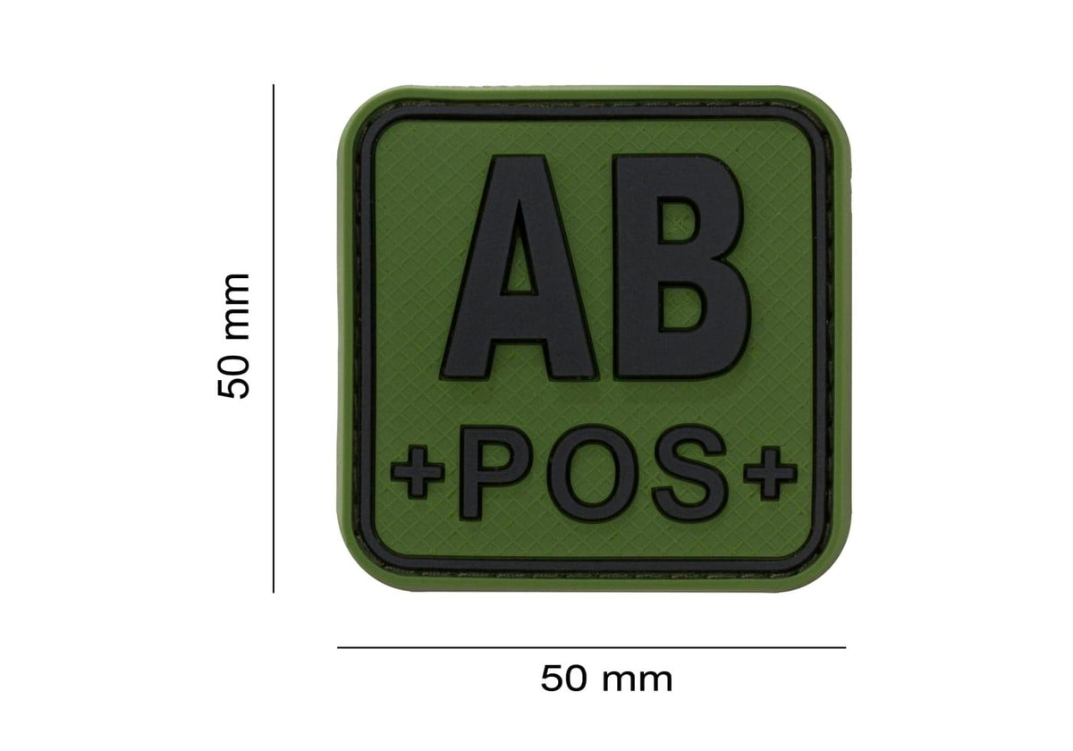 JTG Bloodtype Square Rubber Patch AB Pos JTG