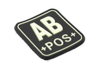 JTG Bloodtype Square Rubber Patch AB Pos JTG