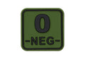 JTG Bloodtype Square Rubber Patch 0 Neg