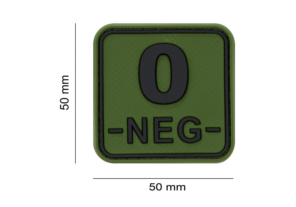 JTG Bloodtype Square Rubber Patch 0 Neg JTG