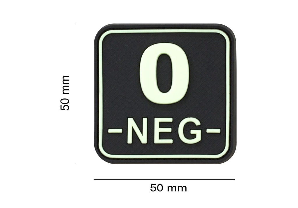 JTG Bloodtype Square Rubber Patch 0 Neg JTG
