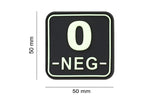 JTG Bloodtype Square Rubber Patch 0 Neg JTG
