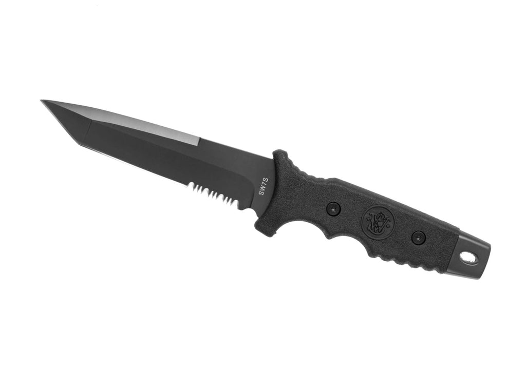 Smith & Wesson SW7S Fixed Blade Serrated Tanto - Black