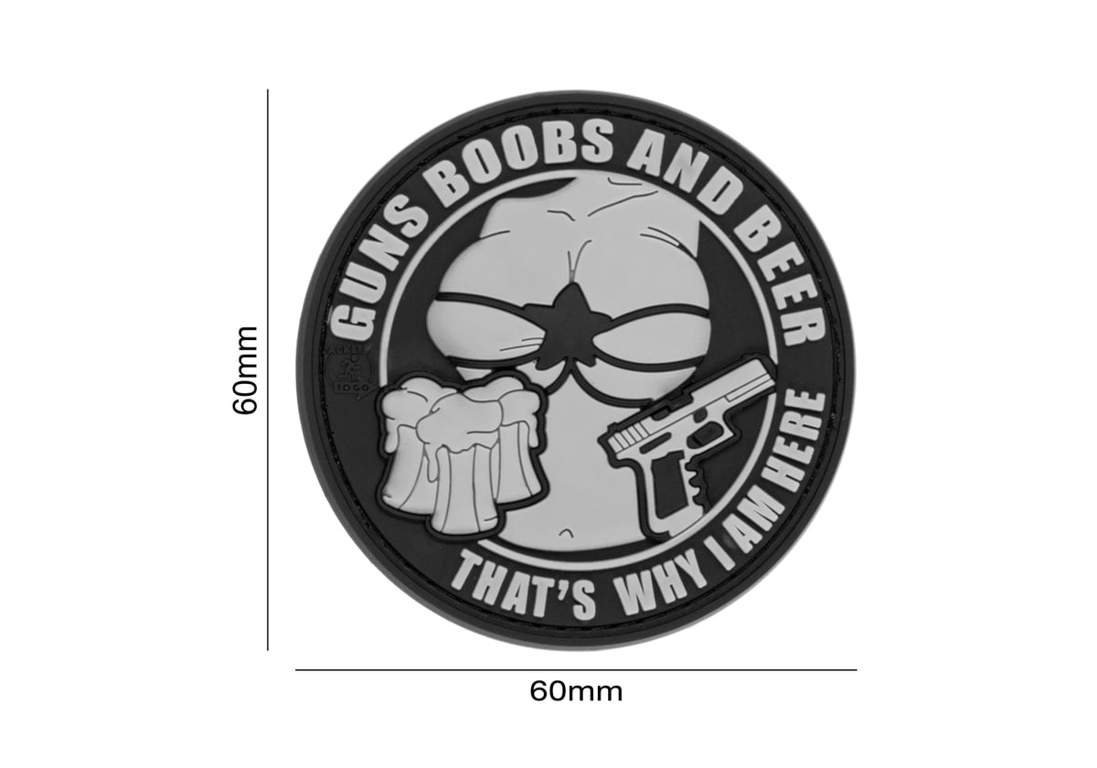 JTG Guns Boobs and Beer Rubber Patch - Multicolor