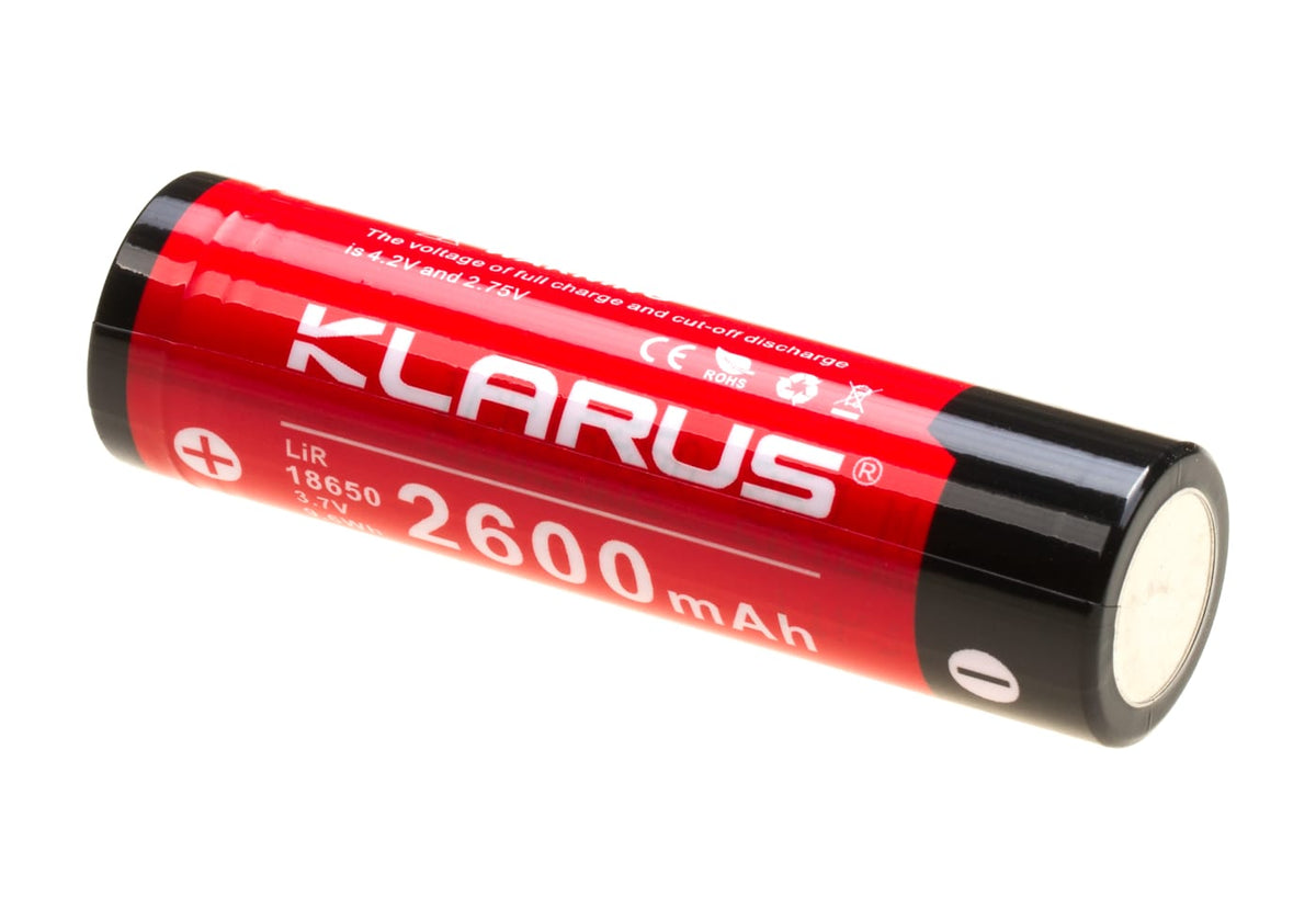 Klarus 18650 Battery 3.7V 2600mAh - Black/Red