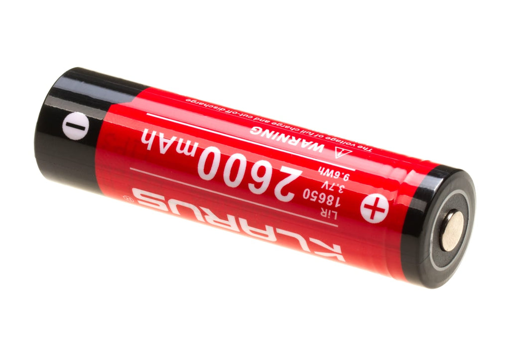 Klarus 18650 Battery 3.7V 2600mAh - Black/Red
