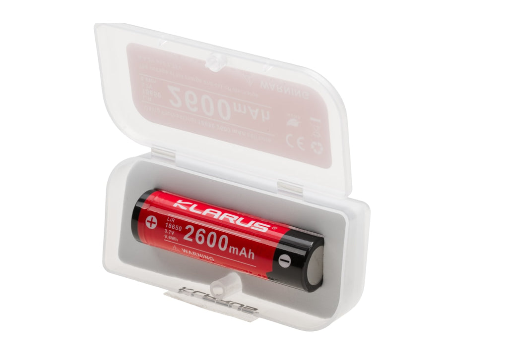 Klarus 18650 Battery 3.7V 2600mAh - Black/Red