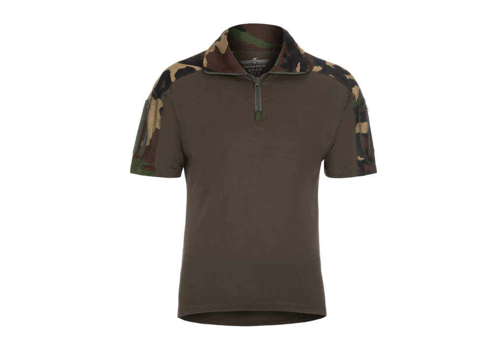 Invader Gear Combat Shirt Short Sleeve - Woodland