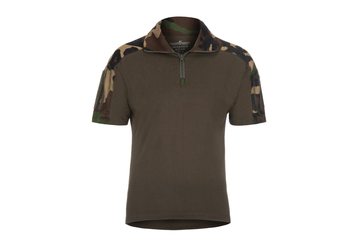 Invader Gear Combat Shirt Short Sleeve - Woodland
