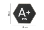 JTG Bloodgroup Hexagon Rubber Patch A Pos JTG