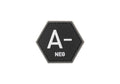 JTG Bloodgroup Hexagon Rubber Patch A Neg