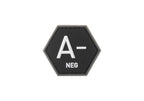 JTG Bloodgroup Hexagon Rubber Patch A Neg