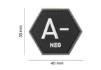 JTG Bloodgroup Hexagon Rubber Patch A Neg JTG