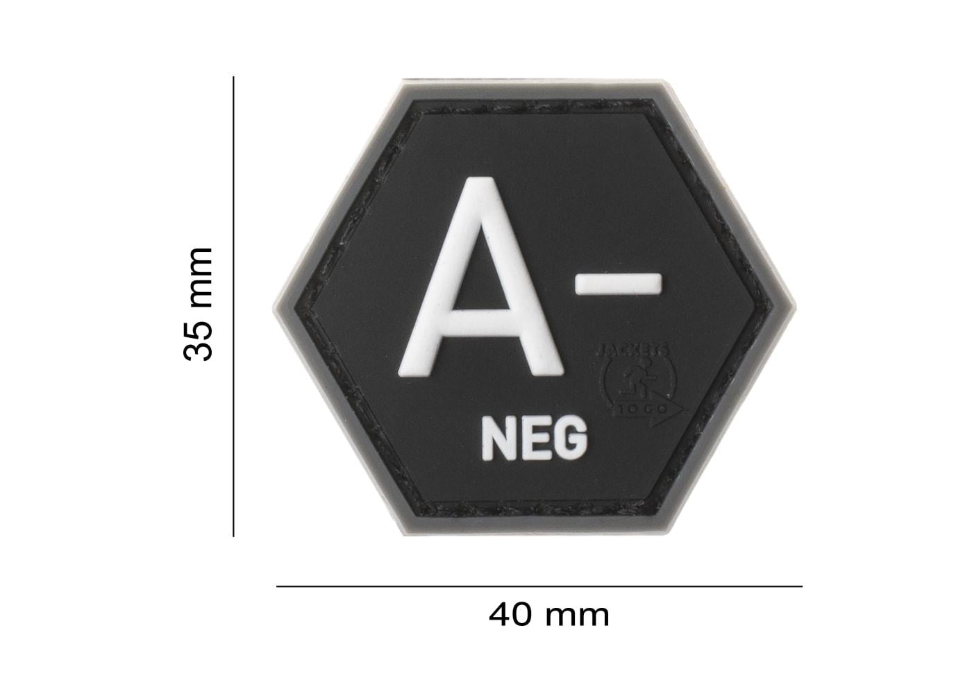 JTG Bloodgroup Hexagon Rubber Patch A Neg JTG