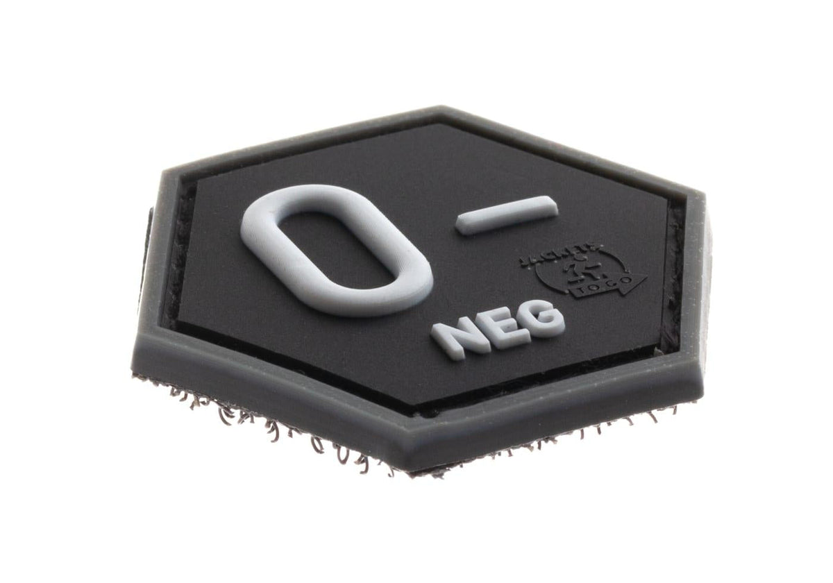 JTG Bloodgroup Hexagon Rubber Patch 0 Neg JTG