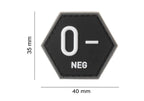 JTG Bloodgroup Hexagon Rubber Patch 0 Neg JTG