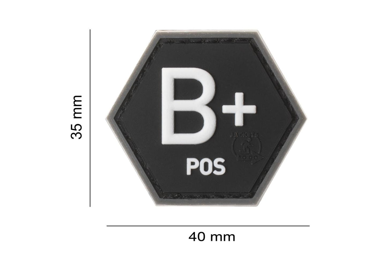 JTG Bloodgroup Hexagon Rubber Patch B Pos JTG