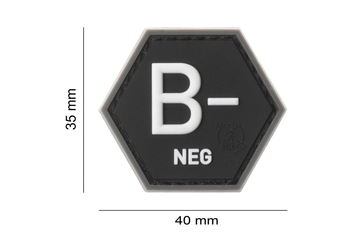 JTG Bloodgroup Hexagon Rubber Patch B Neg JTG